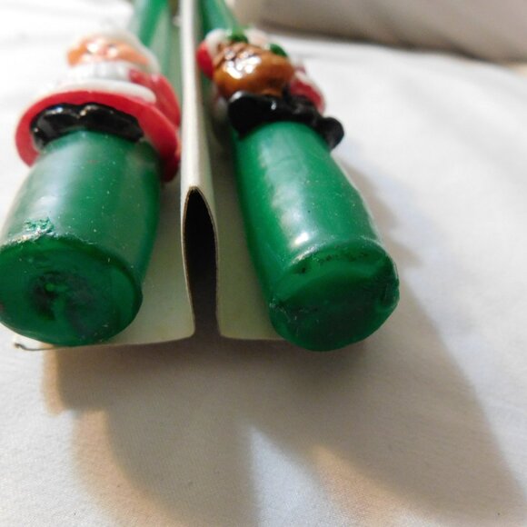 Vintage Christmas Candles Santa and Mrs. Claus 10 Inch Candles - Picture 7 of 8